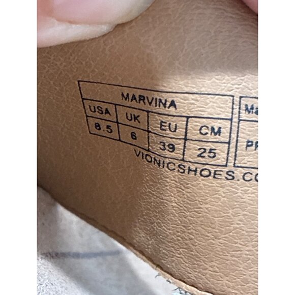 Vionic Womesn Marvina slide sandal with black leather straps and a cork sole sz - Picture 6 of 6